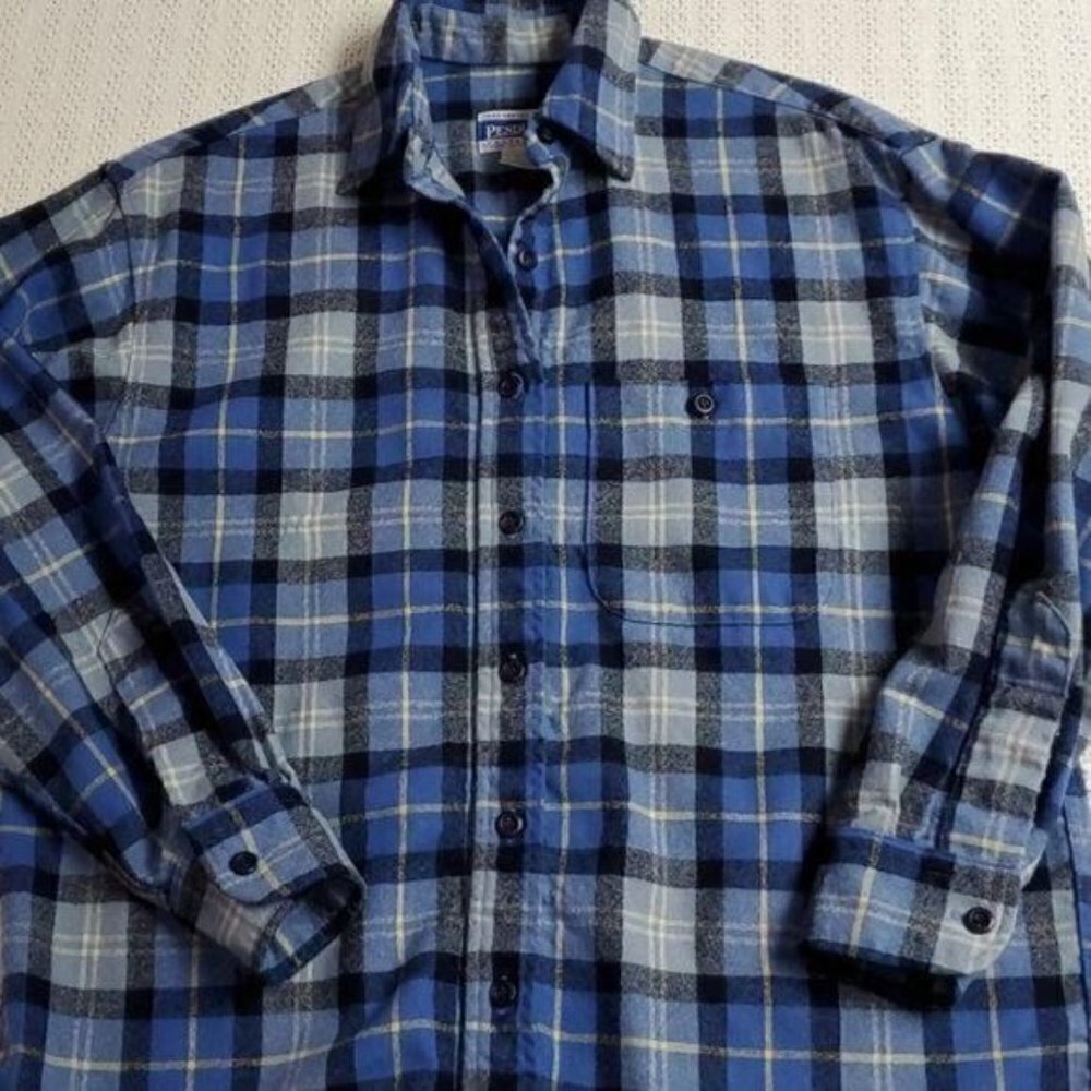 Pendleton Vintage 100% Wool Blue Plaid LS Casual Button Down Sz. M
Shirt - Picture 8 of 8